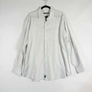 Strellson Mens 45 Light‎ Blue Yellow Stripe Dress Shirt Button Up Office Preppy